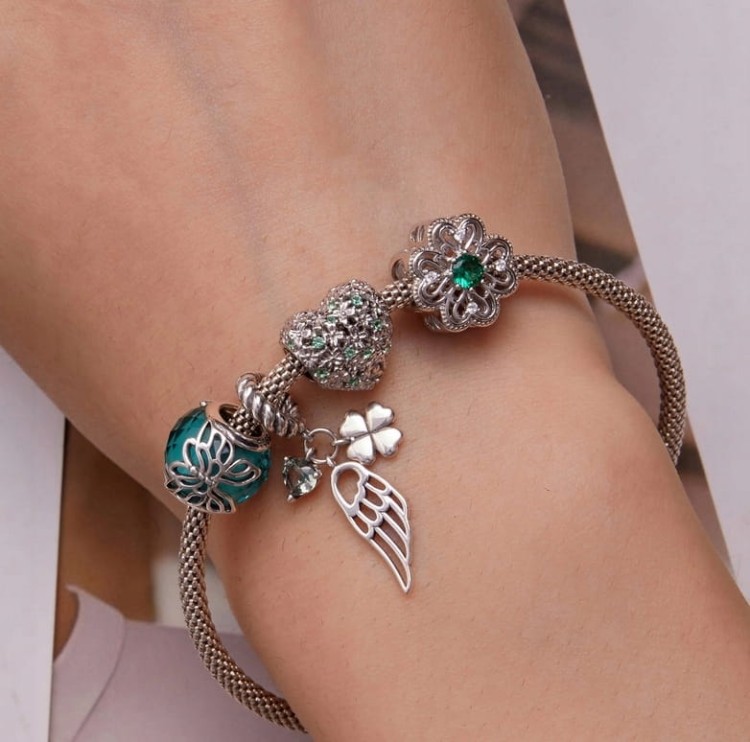 Charms do Pandora Koniczynka na szczęście  SREBRO próba s925