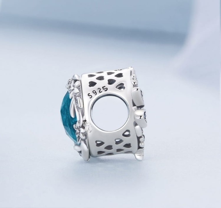 Charms do Pandora  Ważka turkusowy kryształ charms SREBRO s925