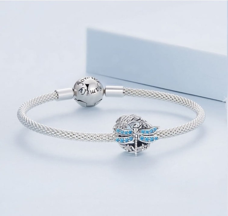 Charms do Pandora  Ważka turkusowy kryształ charms SREBRO s925