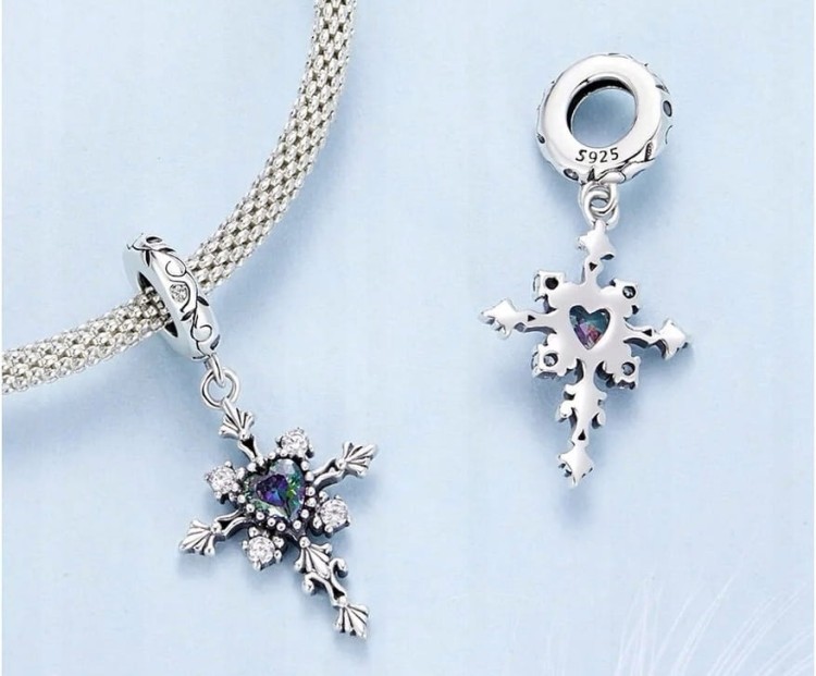 Charms do Pandora KRZYŻ symbol religia wiara  SREBRO próba s925