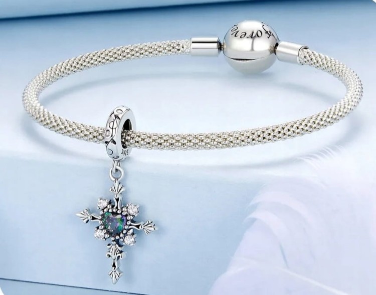 Charms do Pandora KRZYŻ symbol religia wiara  SREBRO próba s925