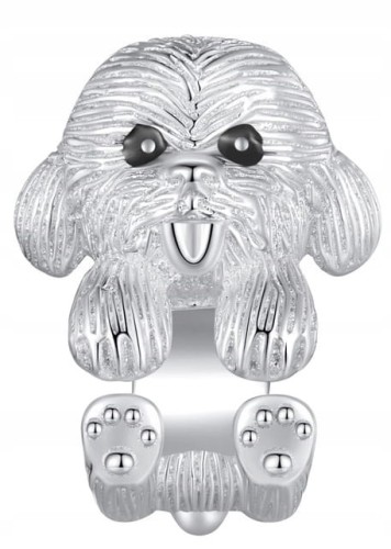 Charms do Pandora Biały Piesek charms SREBRO próby s925