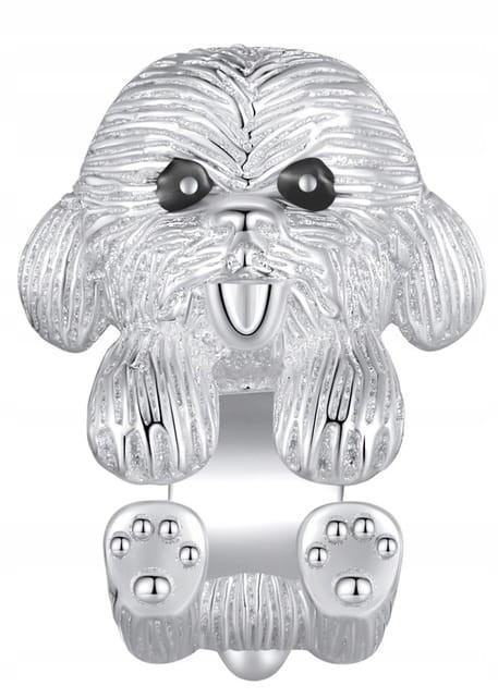 Charms do Pandora Biały Piesek charms SREBRO próby s925