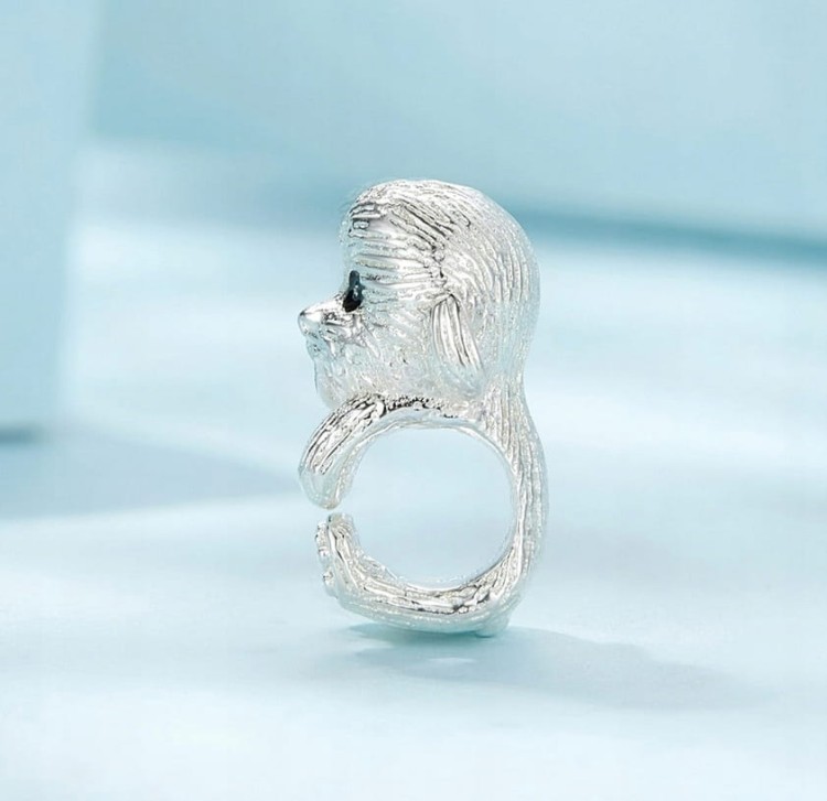 Charms do Pandora Biały Piesek charms SREBRO próby s925