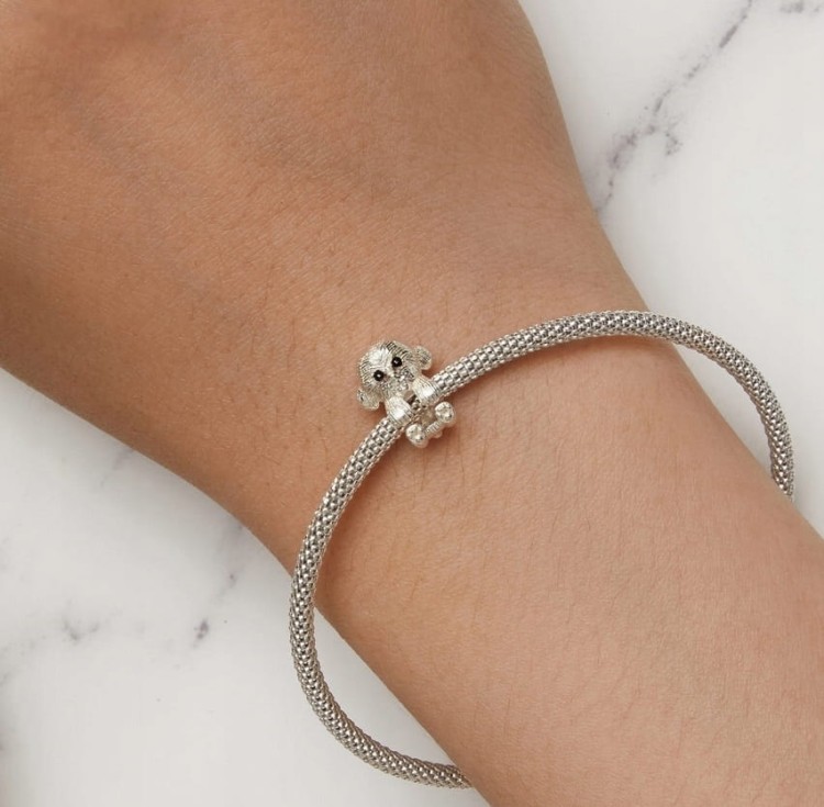 Charms do Pandora Biały Piesek charms SREBRO próby s925
