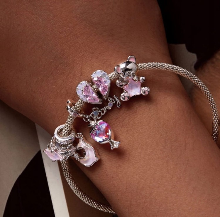 Charms do Pandora różowy MIŚ misiek charms SREBRO próba s925