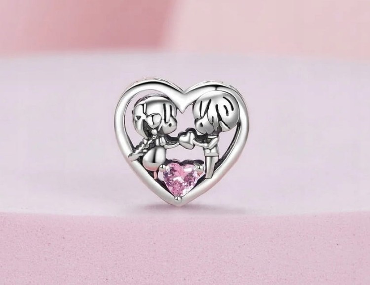 Charms do Pandora Serce chłopiec i dziewczynka SREBRO próba s925
