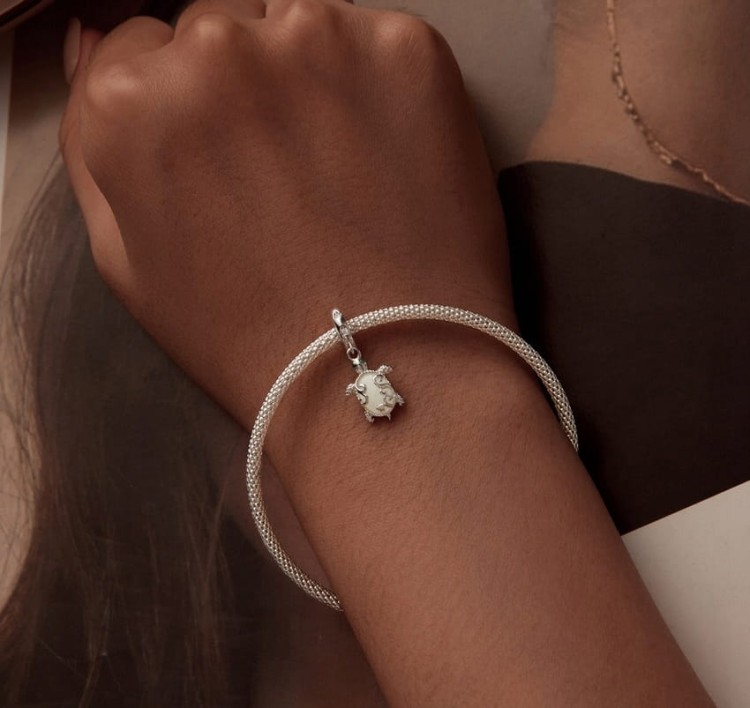 Charms do Pandora Żółw Morski świecący w ciemności  SREBRO próba s925