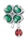 Charms do Pandora  Zielona Koniczynka Biedronka na Szczęście SREBRO próba  s925