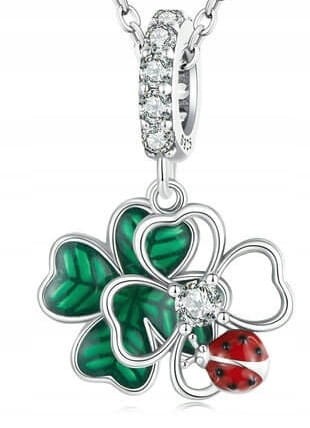 Charms do Pandora KONICZYNKA i BIEDRONKA Szczęście Cyrkonia SREBRO próba S925