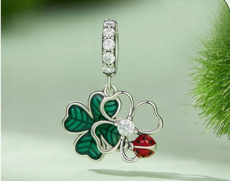 Charms do Pandora KONICZYNKA i BIEDRONKA Szczęście Cyrkonia SREBRO próba S925