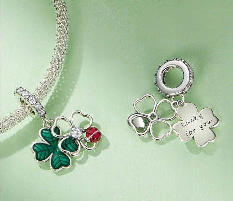 Charms do Pandora KONICZYNKA i BIEDRONKA Szczęście Cyrkonia SREBRO próba S925