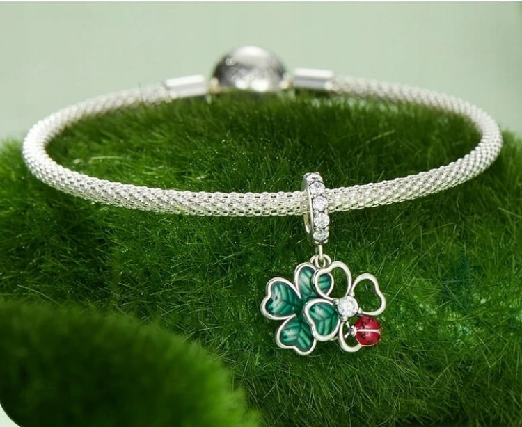 Charms do Pandora KONICZYNKA i BIEDRONKA Szczęście Cyrkonia SREBRO próba S925