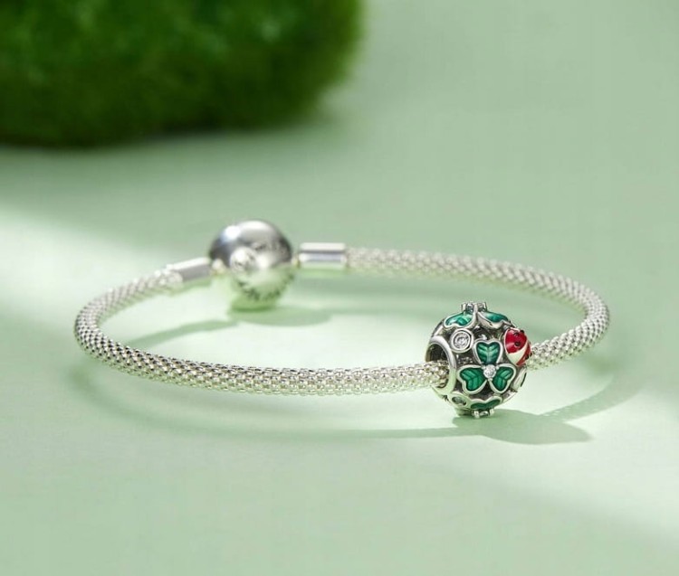 Charms do Pandora Koniczynka Biedronka SREBRO próba s925