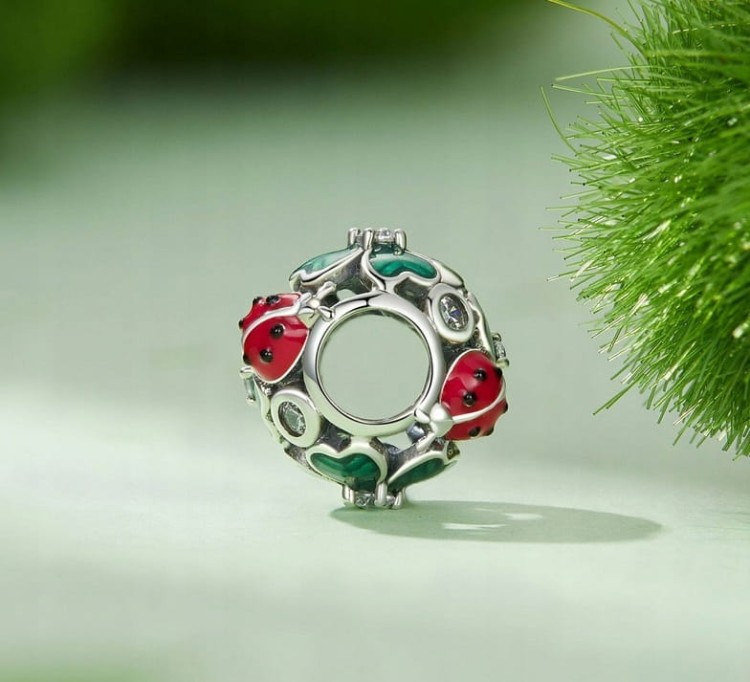 Charms do Pandora Koniczynka Biedronka SREBRO próba s925