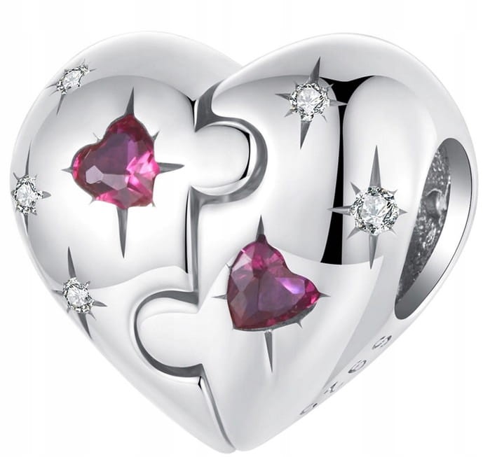 Charms do Pandora Serce Dla Mamy Przyjaciółki  Dwie Połówki SREBRO próba S925