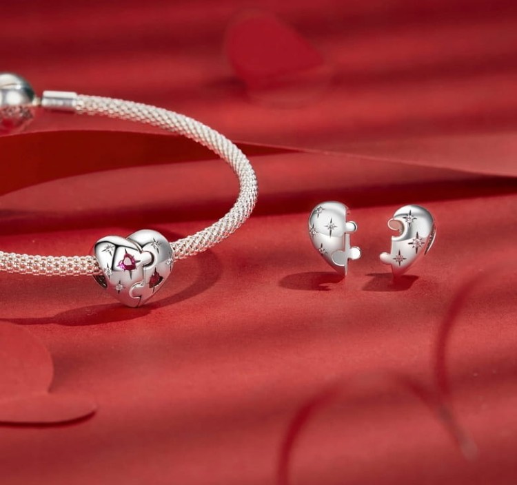 Charms do Pandora Serce Dla Mamy Przyjaciółki  Dwie Połówki SREBRO próba S925