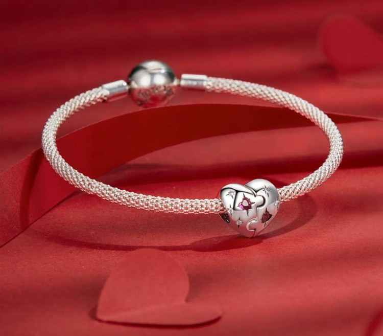 Charms do Pandora Serce Dla Mamy Przyjaciółki  Dwie Połówki SREBRO próba S925