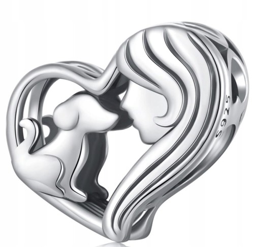 Charms do Pandora Pies  serce pupil SREBRO próba s925