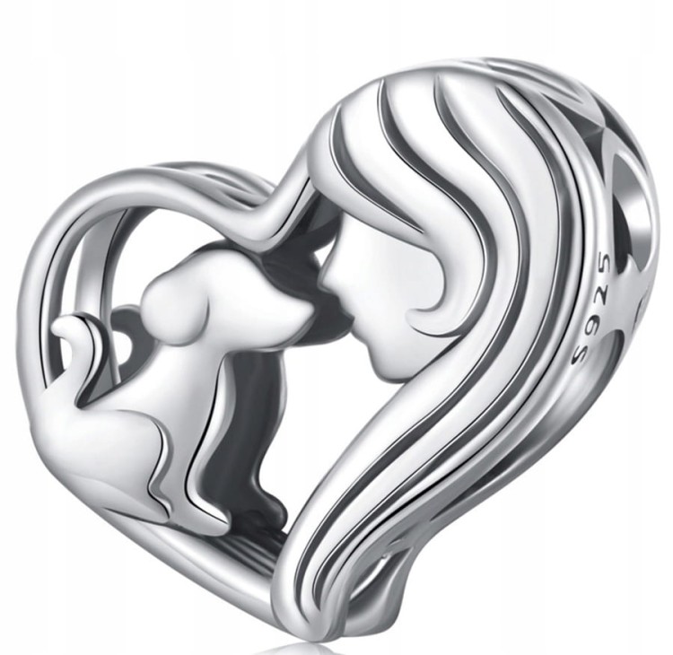 Charms do Pandora Pies  serce pupil SREBRO próba s925