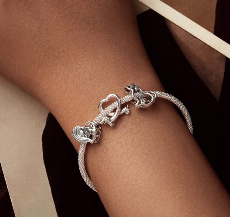 Charms do Pandora Jamnik pies pupil serce SREBRO próba s925