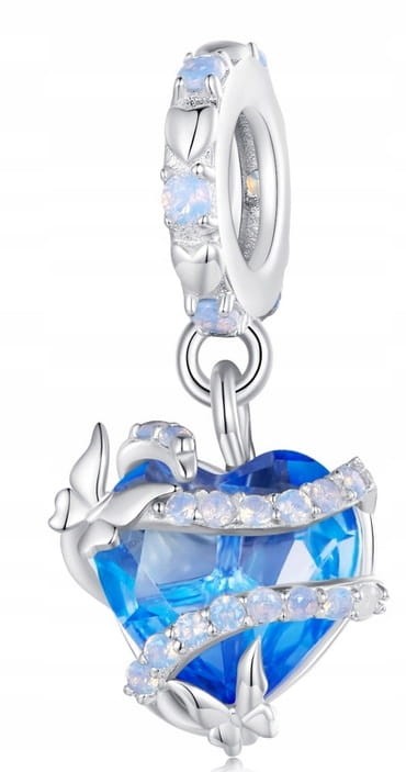 Charms do Pandora Serce Oceanu Błękitne SREBRO próba s925