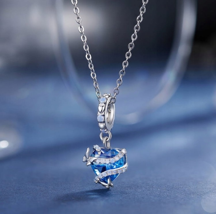 Charms do Pandora Serce Oceanu Błękitne SREBRO próba s925