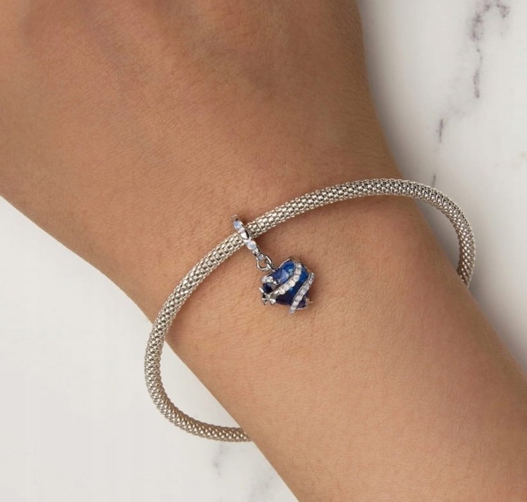 Charms do Pandora Serce Oceanu Błękitne SREBRO próba s925