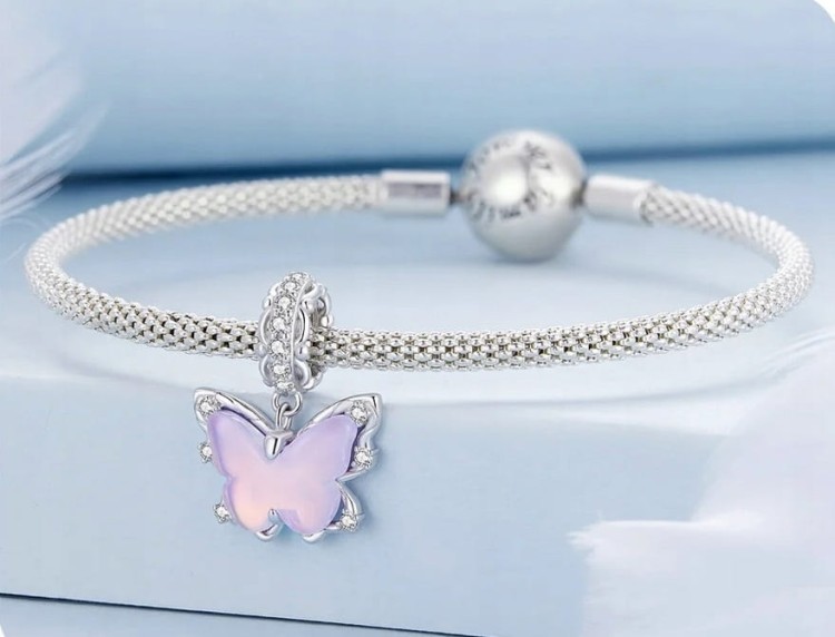 Charms do Pandora lawendowy motyl SREBRO próba s925