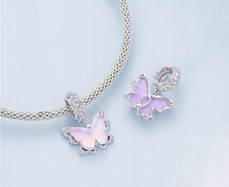 Charms do Pandora lawendowy motyl SREBRO próba s925