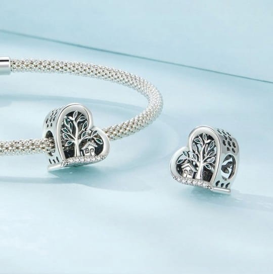 Charms do Pandora Drzewo Rodzina Serce Sweet Home SREBRO próba s925