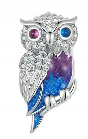 Charms do Pandora Sowa Błyszcząca mądrość nauka wiedza SREBRO próba s925