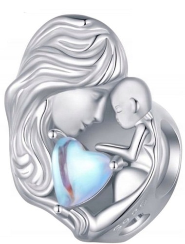 Charms do Pandora Serce Mama i  Dziecko narodziny dziecka SREBRO próba s925