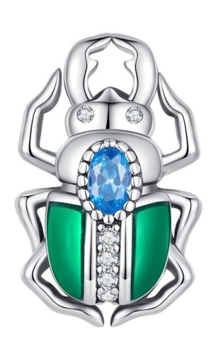Charms do Pandora Zielony Skarabeusz Żuk SREBRO próba s925