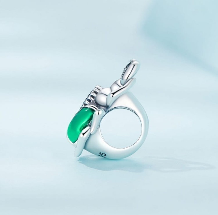 Charms do Pandora Zielony Skarabeusz Żuk SREBRO próba s925