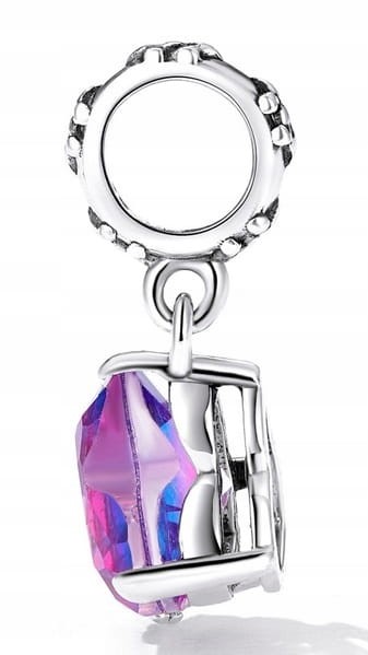 Charms do Pandora Fioletowe serce SREBRO próba s925