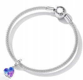 Charms do Pandora Fioletowe serce SREBRO próba s925