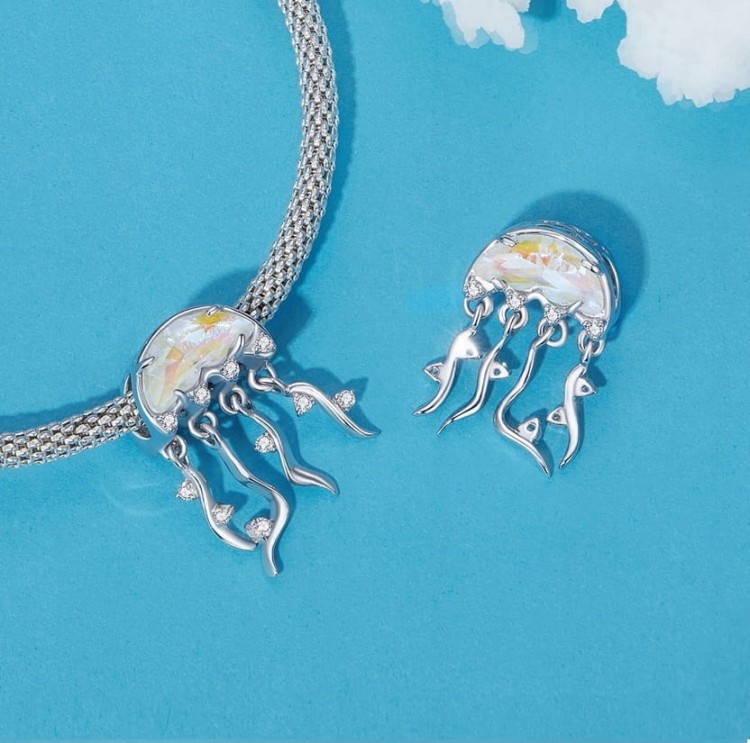 Charms do Pandora Opalizująca Meduza cyrkonie SREBRO próba s925