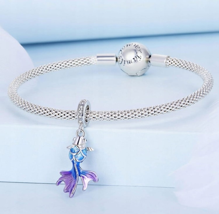 Charms do Pandra kolorowa rybka srebrna zawieszka SREBRO próba s925
