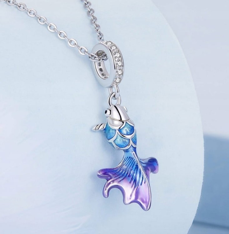 Charms do Pandra kolorowa rybka srebrna zawieszka SREBRO próba s925