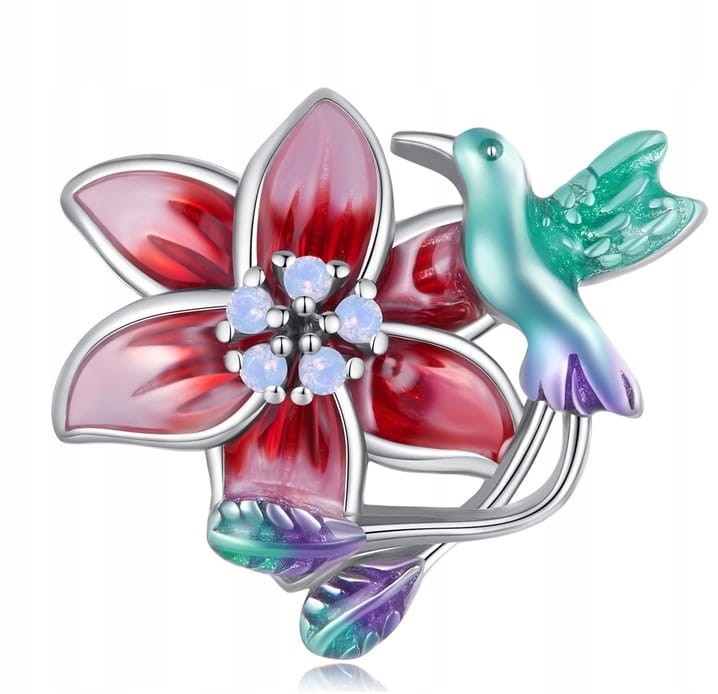 Charms do Pandora Kwiat Magnolii i Koliber SREBRO próba s925
