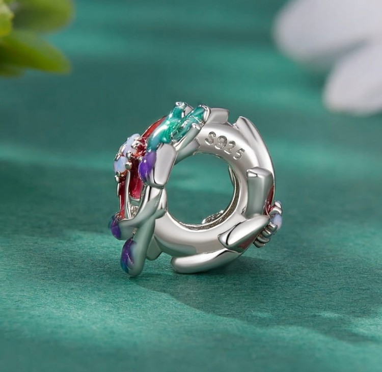 Charms do Pandora Kwiat Magnolii i Koliber SREBRO próba s925