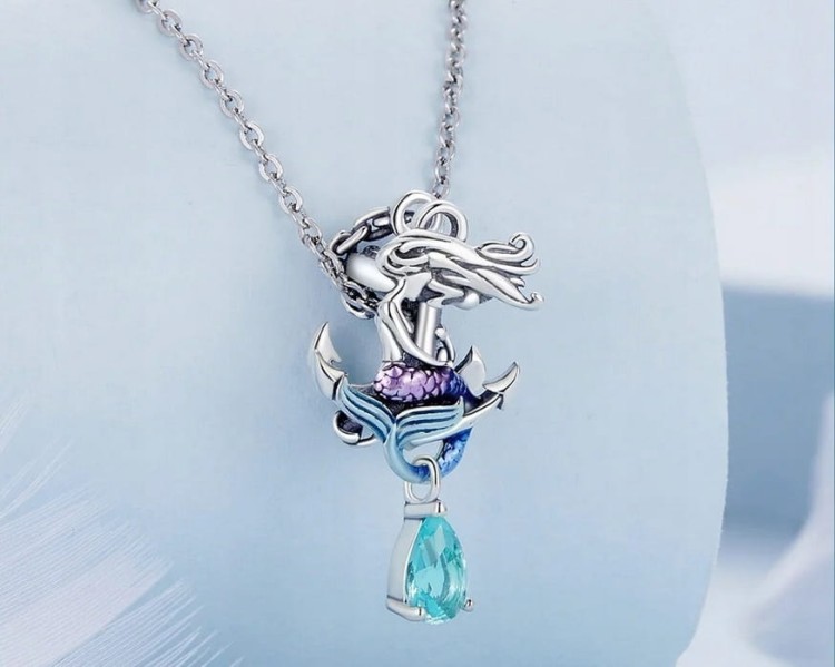 Charms do Pandora Syrenka Nimfa wodna kotwica SREBRO próba s925