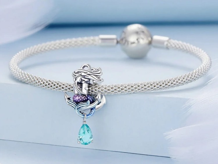 Charms do Pandora Syrenka Nimfa wodna kotwica SREBRO próba s925