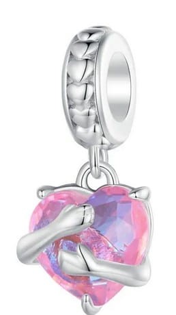 Charms do Pandora serce w objęciach SREBRO próba s925