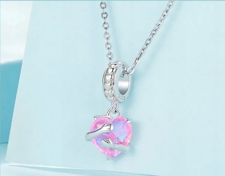 Charms do Pandora serce w objęciach SREBRO próba s925