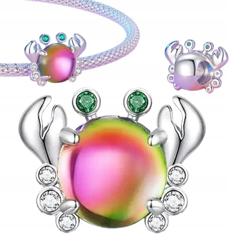 Charms do Pandora tęczowy KRAB srebrny SREBRO próba s925