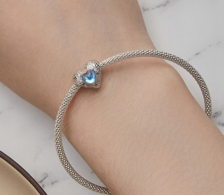 Charms do Pandora serce ze skrzydłami anioła srebrny SREBRO próba  s925