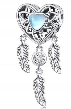 Charms do Pandora łapacz snów opalizujące Serce SREBRO próba s925