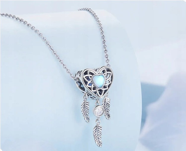 Charms do Pandora łapacz snów opalizujące Serce SREBRO próba s925
